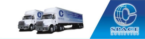 Imagen logo y camiones de space